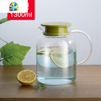 封后冷水壶玻璃可高温凉水壶家用凉杯防爆大容量茶壶扎壶装凉白开水壶 FENG 不锈钢盖1700ML+6个215ML水杯(套