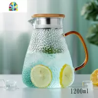 冷水壶玻璃可高温加厚水壶凉水杯家用日式凉白开大容量凉水壶套装 FENGHOU 1200ML单壶+2水杯(加厚)