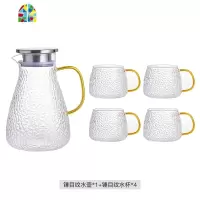 北欧冷水壶家用玻璃凉水壶防爆可高温凉白开水壶凉水杯子套装扎壶 FENGHOU 1壶2杯套装