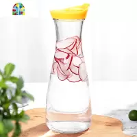 冷水壶玻璃家用带盖密封大容量透明创意饮料果汁水瓶凉白开水扎壶 FENGHOU 蓝色两只装凉水壶