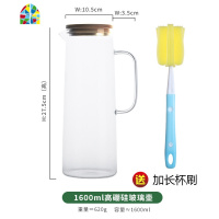 北欧冷水壶可高温玻璃防爆大容量凉水壶套装家用果汁扎壶凉开水杯 FENGHOU 大号冷水壶+2把手杯