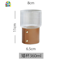 北欧风格轻奢复古竖条纹金边玻璃水壶果汁壶家用冷水壶酒瓶酒具 FENGHOU 金边水壶凉水壶