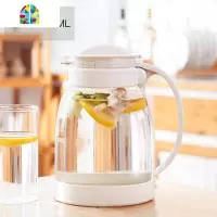 家用凉水壶玻璃可高温创意装水冷水壶超大大容量透明水壶套装2L FENGHOU 绿色2000ML壶+4水杯