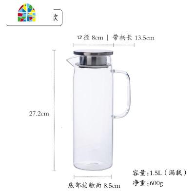 日式水壶耐热家用冷水壶茶壶大容量防爆凉水壶可高温小 FENGHOU 新款水壶(304不锈钢盖)