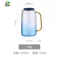 创意冷水壶套装玻璃北欧可高温大容量凉水壶家用云石壶加厚防爆 FENGHOU 云石杯6只