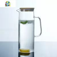 耐热可高温冷水壶玻璃水壶凉水壶大容量花茶壶水杯扎壶果汁壶套装 FENGHOU 1500ml加厚竹盖壶