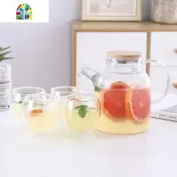 可高温玻璃冷水壶家用凉水杯子套装瓶茶壶装水容器ins风凉杯韩国 FENGHOU 4个字母杯+小杯架烧水壶