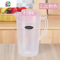 塑料冷水壶大容量耐热家用凉水壶豆浆果汁花茶壶可高温扎壶凉水杯 FENGHOU 三个杯子-透明棕烧水壶