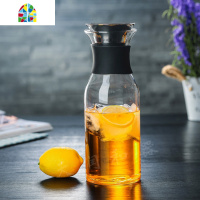 加厚大容量玻璃凉水壶 家居水具耐热茶壶丹麦冷水壶 FENGHOU 1.4升直丹麦+把杯[两个]