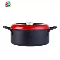 天妇罗煎锅日式小油炸锅带油温表防油溅炸薯条炸油条铁锅家用深煎 FENGHOU