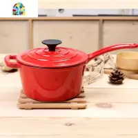 珐琅加厚铸铁婴儿热奶锅单柄辅食锅泡面煮面煮粥汤锅不粘锅 FENGHOU 红色珐琅奶锅白内胆黑胶木锅扭送手套锅垫菜谱