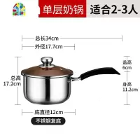宝宝辅食锅婴儿小奶锅不粘锅家用泡面煮面不锈钢汤锅牛奶热奶煮锅 FENGHOU 双层奶锅20cm(适合3-4人)