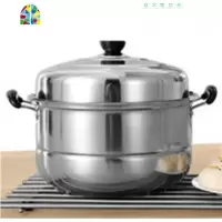 不锈钢蒸锅四层加厚蒸笼蒸格汤锅双层煤气电磁炉蒸锅具 FENGHOU 30cm多层底