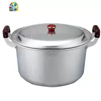 铝锅加厚汤锅老式家用食堂大锅煮水锅烧水无涂层有盖50CM特大号 FENGHOU 30cm铝汤锅-无蒸片-11升