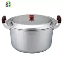 铝锅加厚汤锅老式家用食堂大锅煮水锅烧水无涂层有盖50CM特大号 FENGHOU 26cm铝汤锅-无蒸片-7升