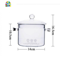 双耳透明玻璃炖锅家用燃气可高温电磁炉专用日式明火高硼硅小汤锅 FENGHOU 双耳小号1.5升电磁炉款