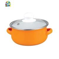 木易食堂 珐琅搪瓷汤锅粉色蓝侣款小清新泡面容器16- FENGHOU 桔色18cm