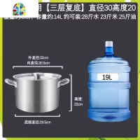 汤桶不锈钢桶商用带盖圆桶卤煮水桶大容量复合底电磁炉不锈钢汤锅 FENGHOU 深灰色熔铸直径50高度50