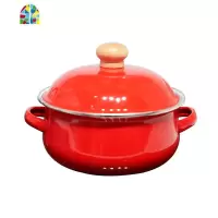 日式18cm 1.5L 珐琅搪瓷西红柿汤锅含保鲜盖燃气电磁炉 FENGHOU 番茄款