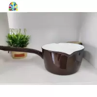 蘑菇屋 奶锅锅锅宝宝辅食专用电磁炉煤气灶可爱迷你 FENGHOU 咖啡色双嘴暂无刻度