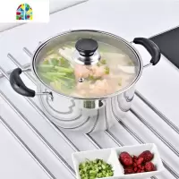 加厚不锈钢汤锅小火锅煲汤锅具家用煮粥不粘锅奶锅燃气电磁炉 FENGHOU 24cm加厚汤锅