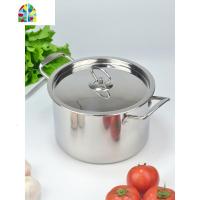 加厚不锈钢汤锅 带盖燃气电磁炉炖锅 家用加深双耳平底奶锅具 FENGHOU 22cm-配盖