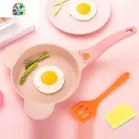 宝宝辅食锅婴儿不粘煎煮一体小汤锅子家用泡面热奶锅 FENGHOU 芭比粉奶锅+蒸屉+勺子+清洗垫
