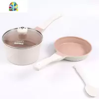 又妈优选 didnika迪迪尼卡乖乖熊辅食锅小奶锅蒸煎煮一体宝宝婴儿 FENGHOU 红色