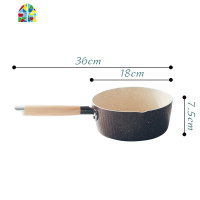 日式一人食宝宝辅食奶锅燃气电迷你小煮锅不粘泡面锅单木柄雪平锅 FENGHOU 黑色奶锅18cm无锅盖