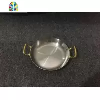海鲜饭锅经典金色双耳平底锅加厚爵士不锈钢韩式炸鸡盘煎锅 FENGHOU 外径36*5cm