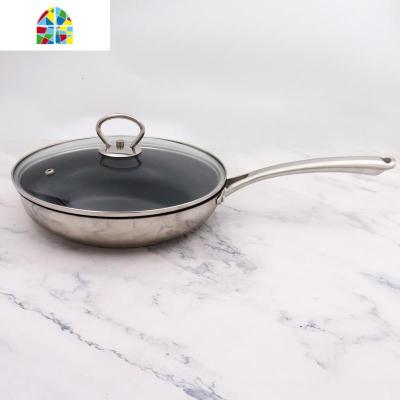 单18/10不锈钢20cm平底煎锅不粘锅涂层锅煎饼班戟甜品 FENGHOU 20cm