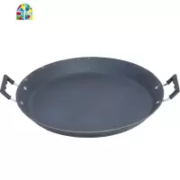 铸铁煎锅传统老式平底锅生铁加厚无涂层烙锅烙饼商用铁锅大小干锅 FENGHOU 34cm铸铁煎锅(无盖)锅口直径