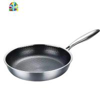 304不锈钢不粘锅平底煎锅煎蛋煎牛排电磁炉烙饼锅 FENGHOU 28双面屏带盖加厚防烫防滑手柄