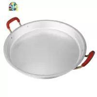 加厚老式铝锅平底锅家用铝制煎锅不粘烙饼锅燃气铝饼铛手工铝鏊子 FENGHOU 熟铝-34厘米特厚2斤