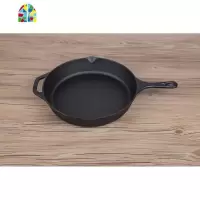 铸铁锅无涂层平底煎锅老式加厚宝宝煎蛋饺皮饼铛牛排烤肉 FENGHOU 直径26厘米铁把