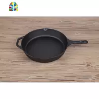 铸铁锅无涂层平底煎锅老式加厚宝宝煎蛋饺皮饼铛牛排烤肉 FENGHOU 直径30厘米铁把
