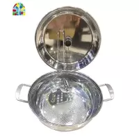 不锈钢桑拿锅蒸汽火锅海鲜原味蒸锅家用多功能蒸锅电磁炉 FENGHOU 30cm多层底蒸汽锅(蒸盘无孔) 30cm