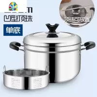 不锈钢蒸锅家用蒸米饭日式蒸锅加厚电磁炉用蒸蒸笼 FENGHOU 凹珠日式单底蒸锅25cm