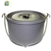 户外野餐单锅铝野营吊锅坐锅 5-8人行军锅野炊篝火大锅营地锅套锅 FENGHOU 单个吊锅