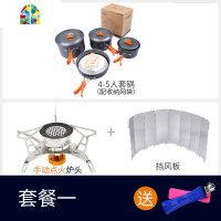 户外套锅野餐具用品野外炊具套装露营野营4到5人便携野炊锅具 FENGHOU 套餐五