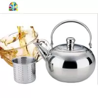 封后家用加厚不锈钢玲珑壶 花茶壶 酒店饭店餐厅食堂泡茶壶带盖烧水壶 FENGHO 玲珑壶16cm金色(1.5L)4-5人