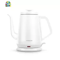 北欧欧慕电热水壶 家用手冲咖啡随手泡茶专用烧水壶 不锈钢电茶壶 FENGHOU 白色
