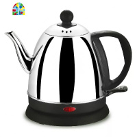 食品级304不锈钢1L2长嘴电热水壶家用快速壶自动断电泡茶壶烧水壶 FENGHOU 1.0L葫芦壶[绿色]
