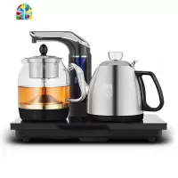 全自动上水电热水壶煮茶器 抽水式电烧水壶 功夫茶茶盘电磁炉套装 FENGHOU 黑色防烫款