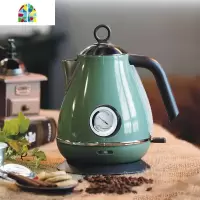 北欧复古电热水壶自动断电家用小容量烧水壶高颜值插电开水壶 FENGHOU 珍珠白带温度表木纹手柄
