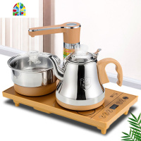 全自动上水壶电热烧水壶泡茶专用抽水式茶台家用功夫茶具器电磁炉 FENGHOU [不锈钢款]黑色