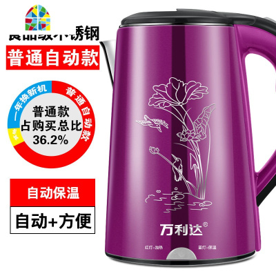 保温电热水壶电水壶烧水壶大容量煮水煲开水瓶烧水壶开水壶 FENGHOU 2.0L紫(普通款) 3L
