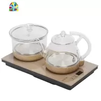 全自动上水电热水壶泡茶专用底部抽水茶台电磁炉茶具玻璃烧水壶 FENGHOU 全自动上水:浅木纹