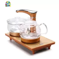 全自动上水壶电热烧水壶家用套装自吸式抽水泡茶具器烧茶器电磁炉 FENGHOU 金色全自动半玻璃电热炉