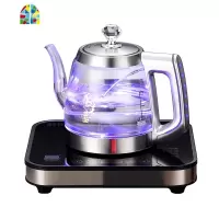 全自动电热水壶玻璃茶具单壶底部上水电磁烧水壶抽水家用泡茶专用 FENGHOU 经典黑净水器款